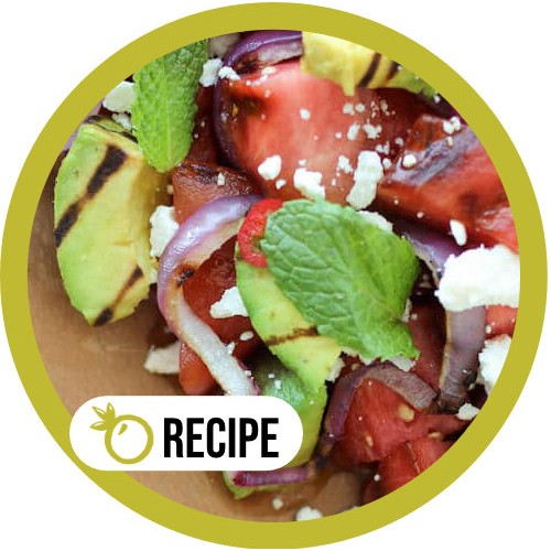 (Recipe) Grilled Watermelon and Avocado Salad with Lime and Feta